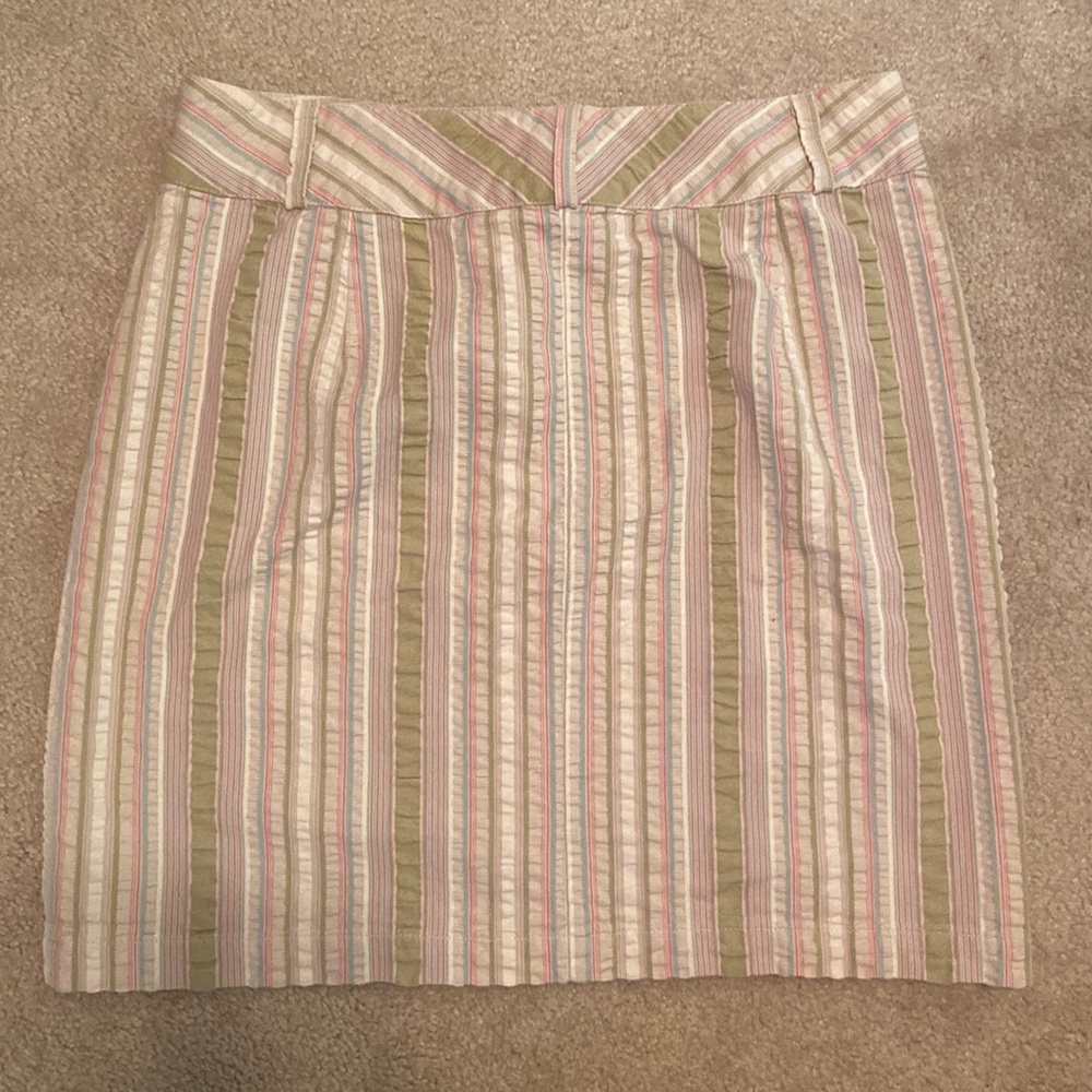 cAbi Y2K inspired plaid striped mini skirt size 8 seersucker fabric